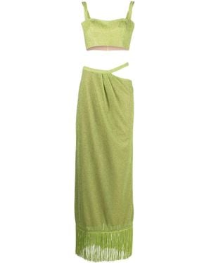 Rayane Bacha Abito Lungo Con Dettaglio Cut-Out - Verde
