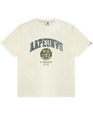 Aape By A Bathing Ape Aapeunvs Logo-Print T-Shirt - White