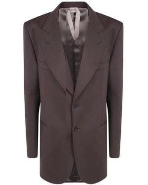N°21 Peak-Lapels Single-Breasted Blazer - Brown