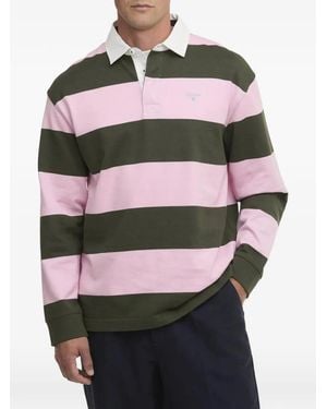 Barbour Broome Striped Rugby Polo Shirt - Grey