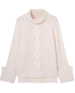 Fedeli Cable-Knit Roll-Neck Jumper - Pink