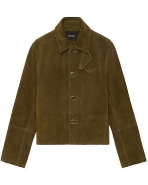 Zadig & Voltaire Lessa Button Suede Jacket - Green