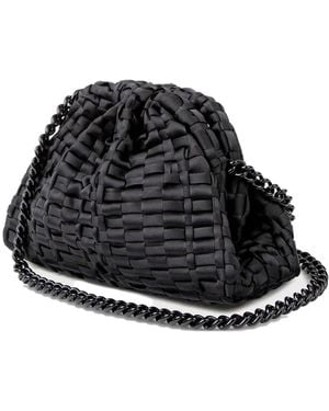 Maria La Rosa Clutch Met Geweven Textuur En Kettinghengsel - Zwart