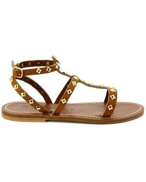 K. Jacques Arelatepyr Studded Flat Sandals - Brown