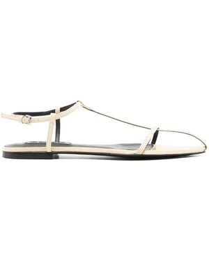 Jil Sander Flache Pantoletten - Weiß