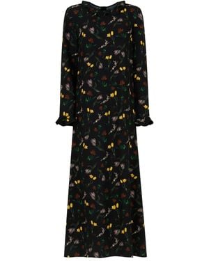 Marni Floral-Print Maxi Dress - Black