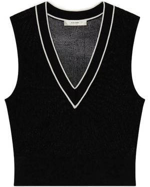 FRAME Top con cuello en V - Negro
