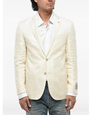 Corneliani Single-Breasted Linen-Blend Blazer - Natural