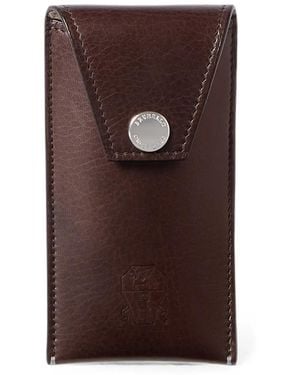 Brunello Cucinelli Grained Leather Watch Holder - Brown