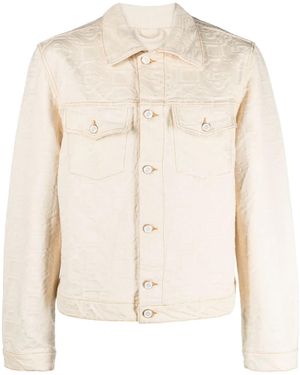 CASABLANCA Monogram-Jacquard Denim Jacket - Natural