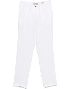 40 Weft Drawstring-Fastening Pants - White