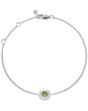 Monica Vinader August Peridot Birthstone Bracelet - White