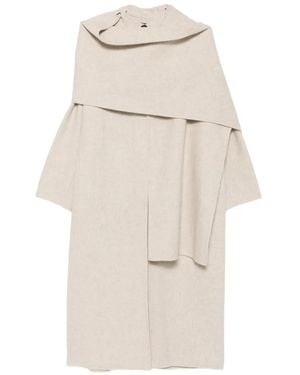 Soeur Scarf-Detail Longline Coat - White