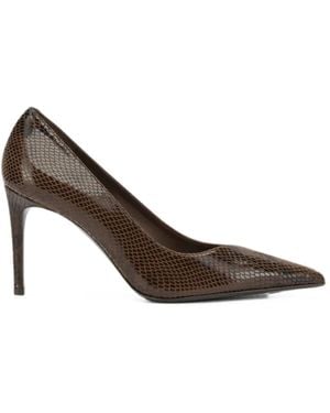 Sergio Levantesi Snakeskin-Effect Pointed-Toe Pumps - Brown