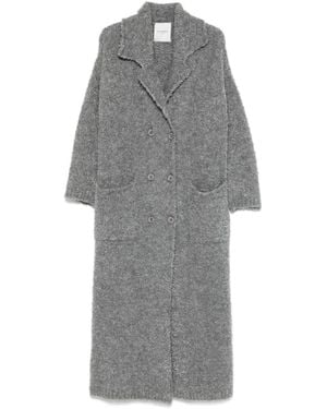 ERMANNO FIRENZE Bouclé Coat - Grey