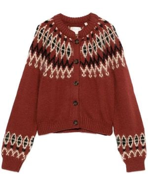 Doen Clarke Cardigan mit Intarsienmuster - Rot