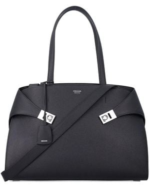 Ferragamo Hug Schultertasche mit Reißverschluss - Schwarz