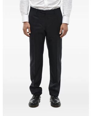 Corneliani Pressed-Crease Virgin-Wool Trousers - Black