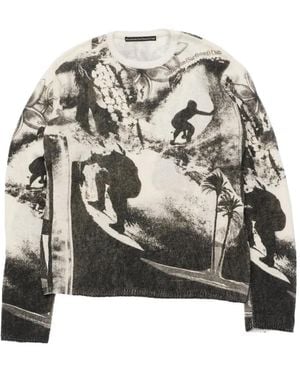 Stockholm Surfboard Club Collage Print Tommy Jumper - Grey