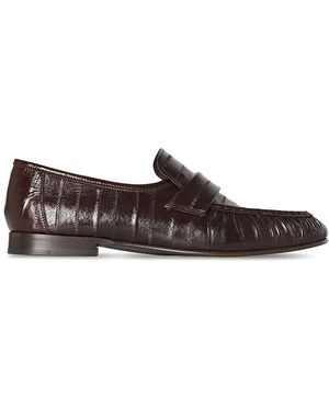 The Row Soft Leather Loafers - Brown