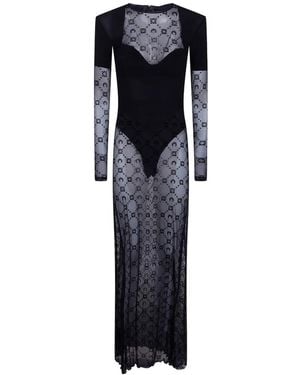 Marine Serre Layered Moon-Print Dress - Blue