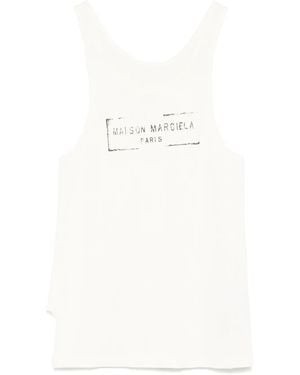 Maison Margiela Logo-Print Tank Top - White