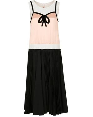 Marni Bow Pleated Midi Dress - Black