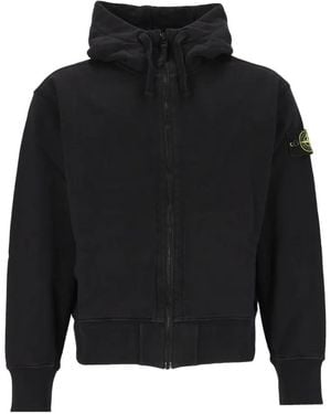 Stone Island 6100009 Organic Cotton Fleece Sweatshirt - Black