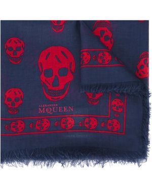 McQueen Skull スカーフ - ブルー