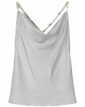Patrizia Pepe Jewel-Detail Silk Blouse - White