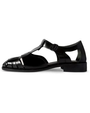 Hereu Pesca Round-Toe Fisherman Sandals - Black