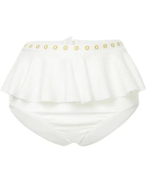 Duskii Venice Ruffled Bikini Bottom - White