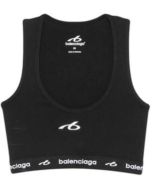 Balenciaga Sujetador Deportivo Con Logo En Jacquard - Negro