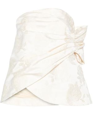 Simone Rocha Gathered Flower Top - White