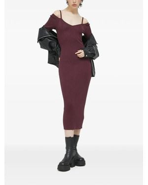 Abercrombie & Fitch Robe Mi-Longue À Col V - Purple