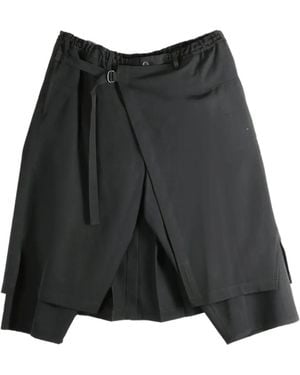 Yohji Yamamoto Layered D-Ring Trousers - Black