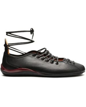 LILI CURIA Isolde Leather Ballet Flats - Black
