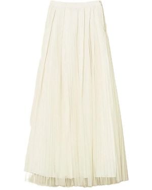 Twinset Falda larga plisada - Blanco