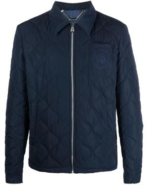 Billionaire Embroidered Quilted Windbreaker - Blue