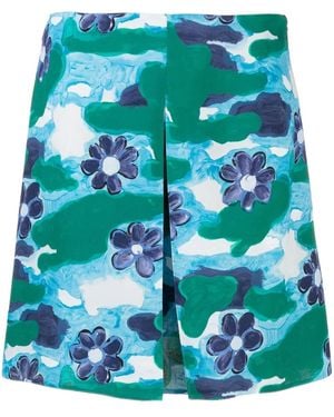Marni フローラル ミニスカート - グリーン