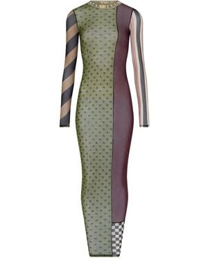 Jean Paul Gaultier Patchwork Printed Maxi Dress - Green