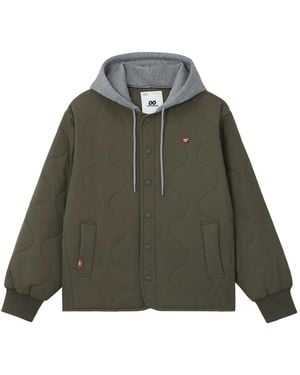 Chocoolate Onion-Quilted Hooded Jacket - Green