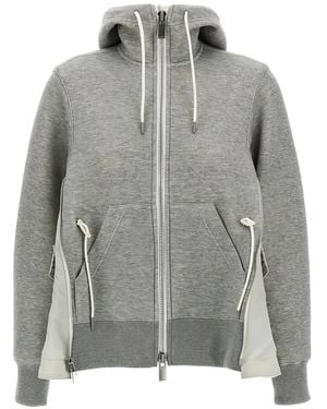 Sacai Sponge Sweat Hybrid Hoodie - Gray