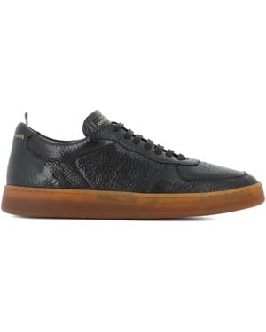 Officine Creative Leather Textured Trainers - Black