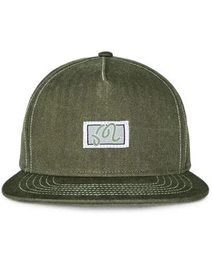 Malbon Golf Station Herringbone Snapback Hat - Green