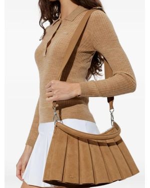 Lacoste Medium Lenglen Pleated Shoulder Bag - Brown
