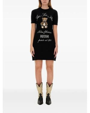 Moschino Teddy-Graphic Mini Dress - Black