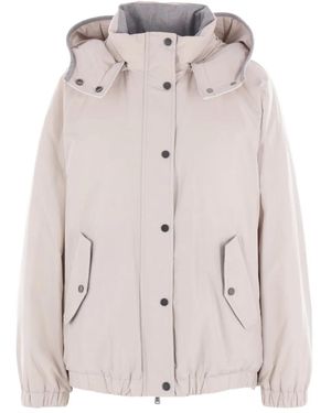 Brunello Cucinelli Daunenjacke Mit Abnehmbarer Kapuze - Weiß