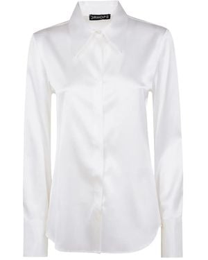 DR. HOPE Long-Sleeve Collared Shirt - White