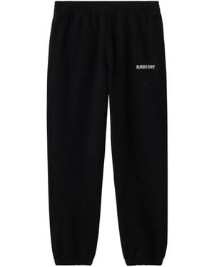 Burberry Logo Cotton Track Trousers - Black